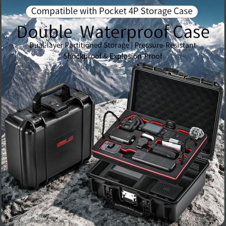 For DJI Osmo Pocket 4P STARTRC TSA Combination Lock Waterproof Dual-layer Suitcase Storage Box, For DJI Osmo Pocket 4P