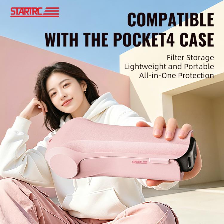 For DJI Osmo Pocket 4 STARTRC Storage Box Protective Case Flip Cover, For DJI Osmo Pocket 4 Pink