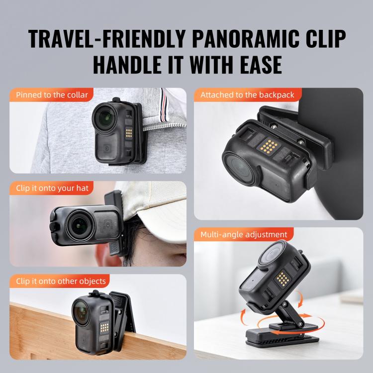 For DJI Osmo Nano STARTRC Backpack Clip Adjustable Action Camera Clamp Quick-Release Mount, Backpack Clip For DJI Osmo Nano