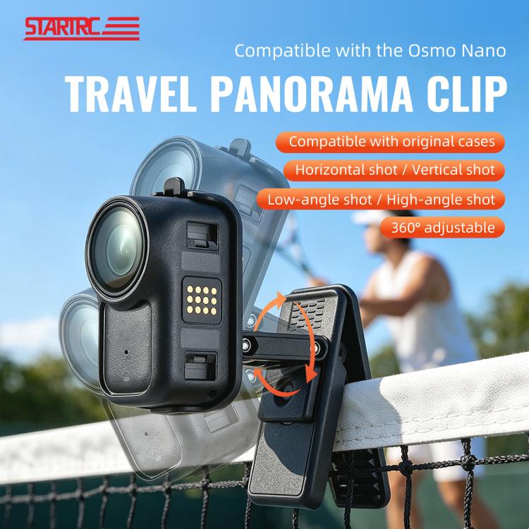 For DJI Osmo Nano STARTRC Backpack Clip Adjustable Action Camera Clamp Quick-Release Mount, Backpack Clip For DJI Osmo Nano
