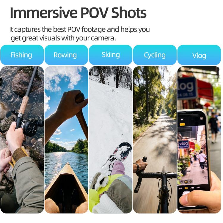 For DJI Osmo Pocket 4 / 3 Sunnylife Adjustable POV Neck Mount Hand Free Video Vlog Neck Selfie Holder with Body Strap, For DJI Osmo Pocket 4 / 3