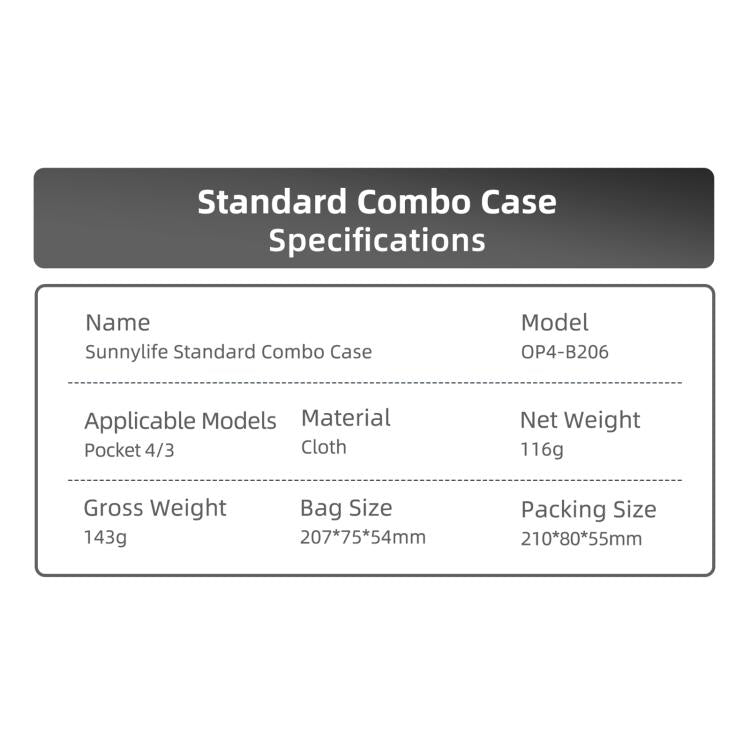 For DJI Osmo Pocket 4 / 3 Sunnylife Mini Carrying Case Handbag Portable Travel Case Protective Organizer Standard Combo Bags, For DJI Osmo Pocket 4 / 3 Standard Combo Bags