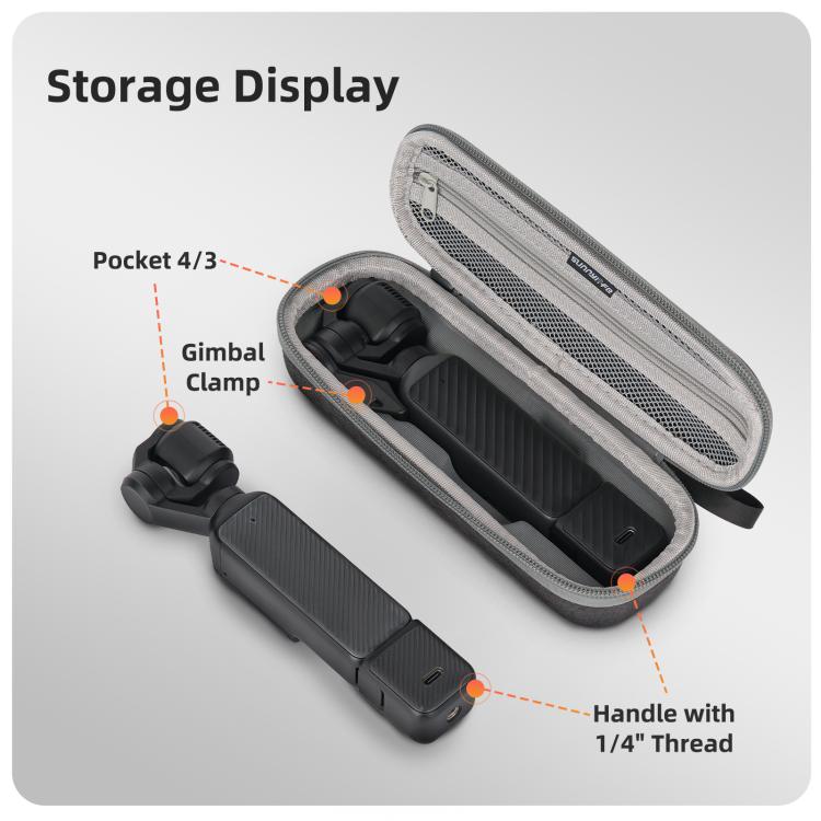 For DJI Osmo Pocket 4 / 3 Sunnylife Mini Carrying Case Handbag Portable Travel Case Protective Organizer Standard Combo Bags, For DJI Osmo Pocket 4 / 3 Standard Combo Bags