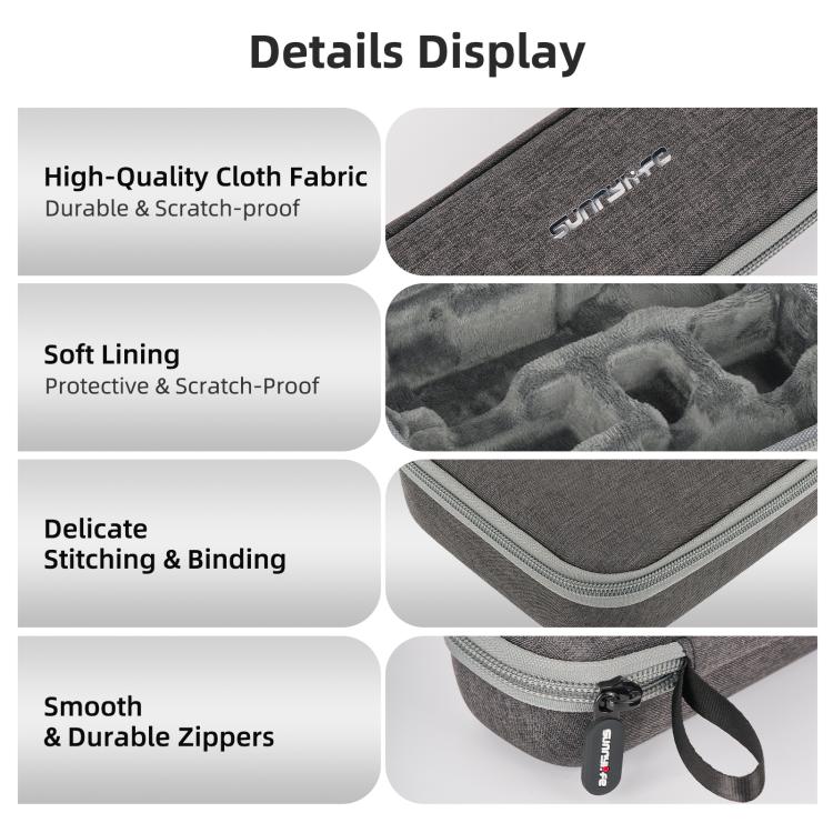 For DJI Osmo Pocket 4 / 3 Sunnylife Mini Carrying Case Handbag Portable Travel Case Protective Organizer Standard Combo Bags, For DJI Osmo Pocket 4 / 3 Standard Combo Bags