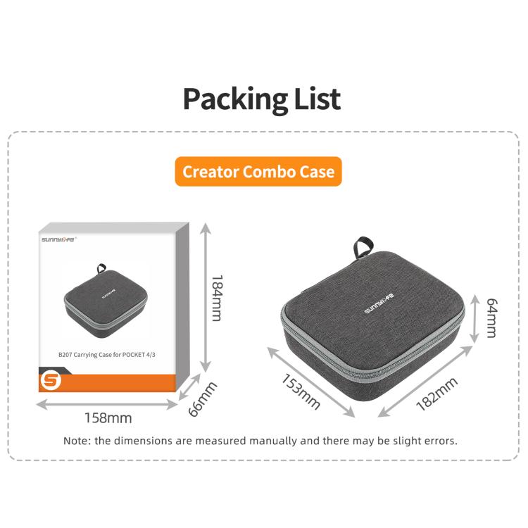 For DJI Osmo Pocket 4 / 3 Sunnylife Mini Carrying Case Handbag Creator Combo Bags, For DJI Osmo Pocket 4 / 3 Creator Combo Bag