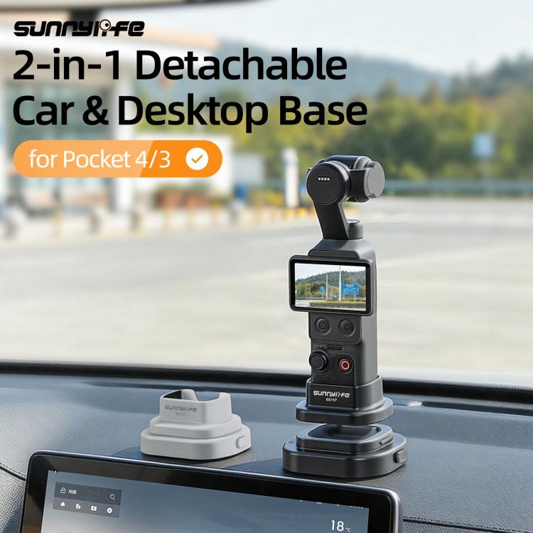 For DJI Osmo Pocket 4 / 3 Sunnylife Detachable Car & Desktop Base Stand Base Desktop Stabilizer Supporting Holder, OP4-DZ157