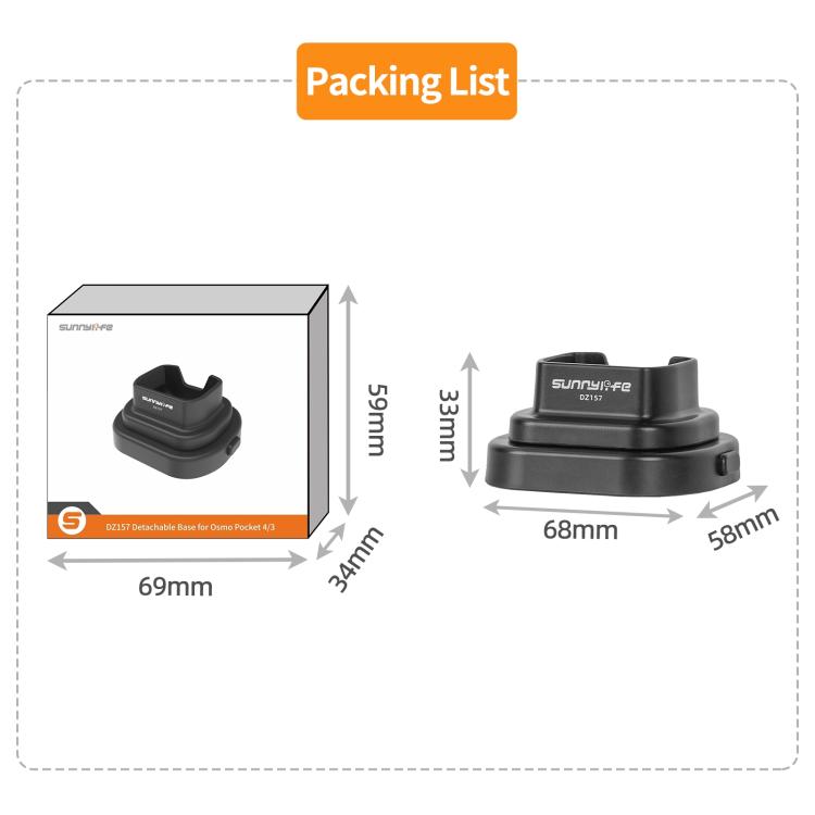 For DJI Osmo Pocket 4 / 3 Sunnylife Detachable Car & Desktop Base Stand Base Desktop Stabilizer Supporting Holder, OP4-DZ157