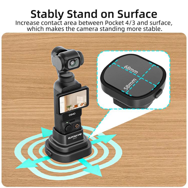 For DJI Osmo Pocket 4 / 3 Sunnylife Detachable Car & Desktop Base Stand Base Desktop Stabilizer Supporting Holder, OP4-DZ157