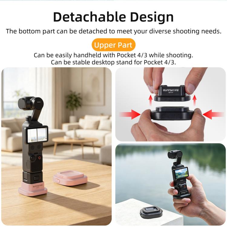 For DJI Osmo Pocket 4 / 3 Sunnylife Detachable Car & Desktop Base Stand Base Desktop Stabilizer Supporting Holder, OP4-DZ157