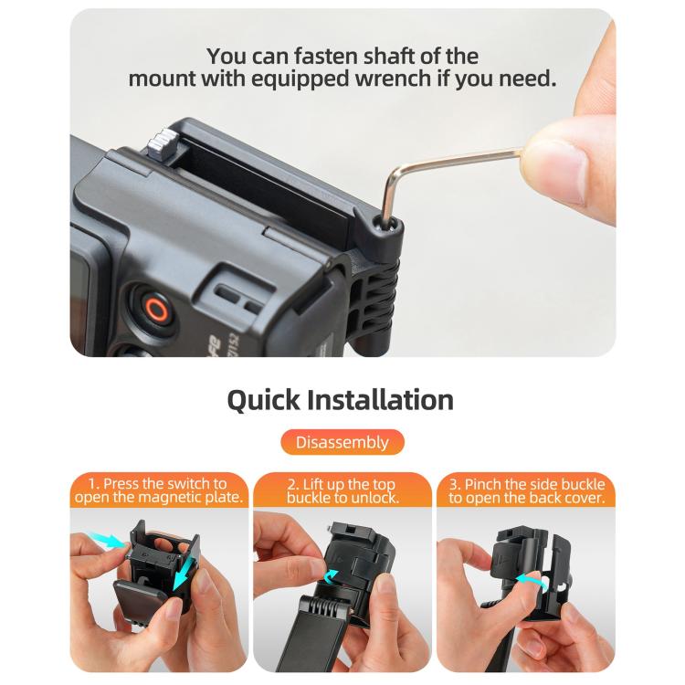 For DJI Osmo Pocket 4 / 3 Sunnylife Multifunctional Magnetic Mount Tabletop Base Bracket Angles Adjustable Stand, OP4-ZJ152