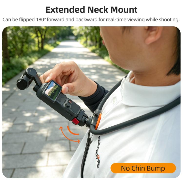 Sunnylife Magnetic POV Neck Mount Hand Free Video Vlog Neck Adjustable Selfie Holder with Body Strap For DJI Osmo Pocket 4P / 4 / 3, For DJI Osmo Pocket 4P / 4 / 3