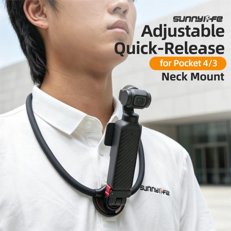 Sunnylife Magnetic POV Neck Mount Hand Free Video Vlog Neck Adjustable Selfie Holder with Body Strap For DJI Osmo Pocket 4P / 4 / 3, For DJI Osmo Pocket 4P / 4 / 3