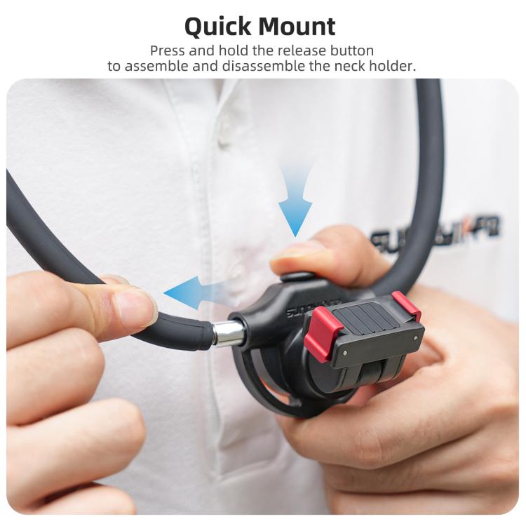 Sunnylife Magnetic POV Neck Mount Hand Free Video Vlog Neck Adjustable Selfie Holder with Body Strap For DJI Osmo Pocket 4P / 4 / 3, For DJI Osmo Pocket 4P / 4 / 3