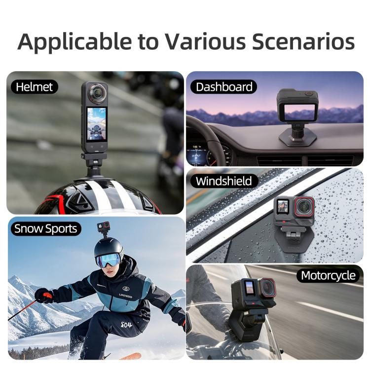Sunnylife Magnetic Flexible Adhesive Helmet Mount Base Quick-Release Action Camera Holder For Insta360 X4 Air / X5 / Ace / Ace Pro 2 / 1, For Insta360 X4 Air / X5 / Ace / Ace Pro 2 / 1