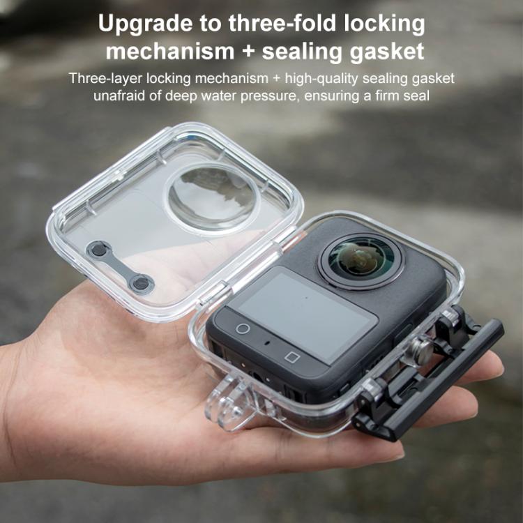 For DJI Osmo 360 50m Depth Waterproof Housing Case with Lens Silicone Cap, For DJI Osmo 360