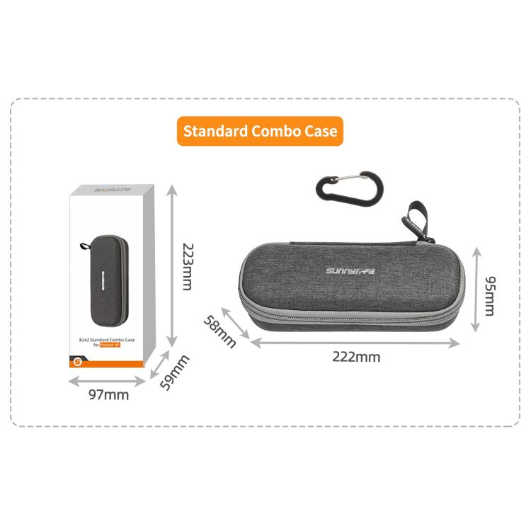 For DJI Osmo Pocket 4P Sunnylife Mini Carrying Case Handbag Portable Travel Case Protective Organizer Standard Combo Bags, For DJI Osmo Pocket 4P Standard Combo Bags