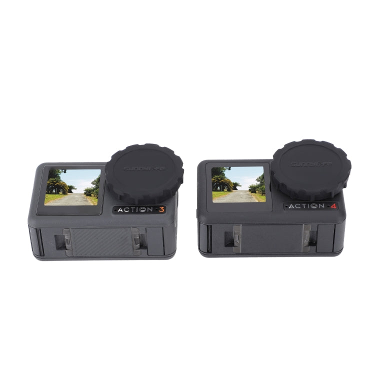For DJI Osmo Action 3 / 4 Sunnylife 2pcs Scratch-resistant Camera Lens Cap Cover, For DJI Osmo Action 5 Pro / 4 / 3