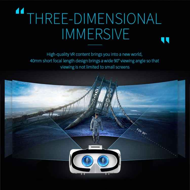 VR SHINECON G06E Virtual Reality 3D Video Glasses Suitable for 4.7 inch - 6.1 inch Smartphone with Headset