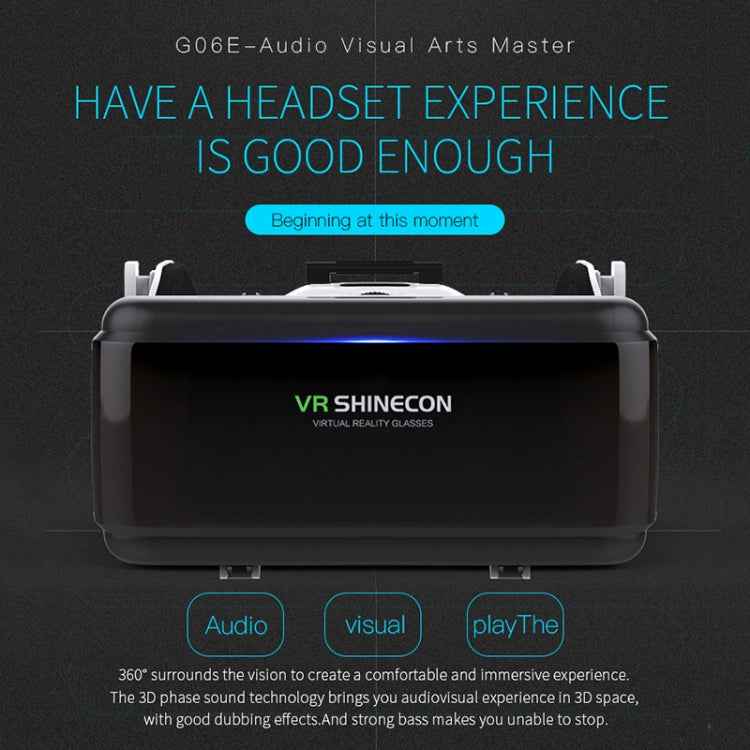 VR SHINECON G06E Virtual Reality 3D Video Glasses Suitable for 4.7 inch - 6.1 inch Smartphone with Headset