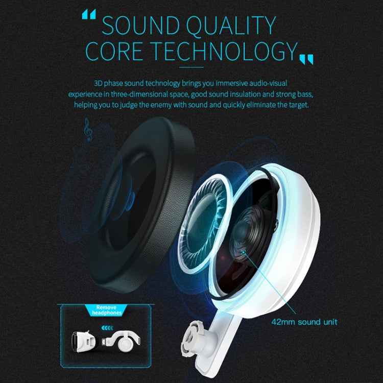 VR SHINECON G06E Virtual Reality 3D Video Glasses Suitable for 4.7 inch - 6.1 inch Smartphone with Headset