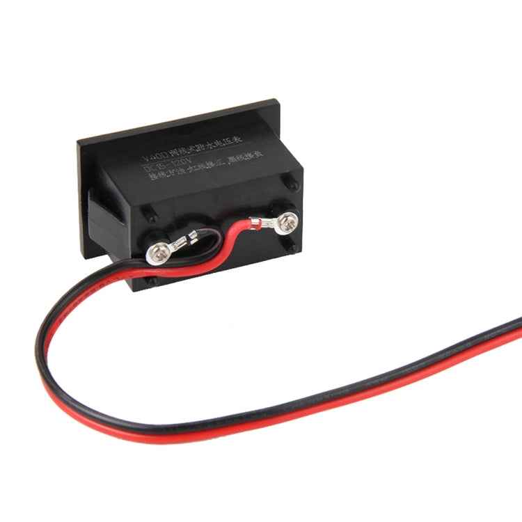 V40D 2 Wires Red Light Display Mini Waterproof IPX4 Digital Voltage Meter, Measure Voltage: DC 15-120V