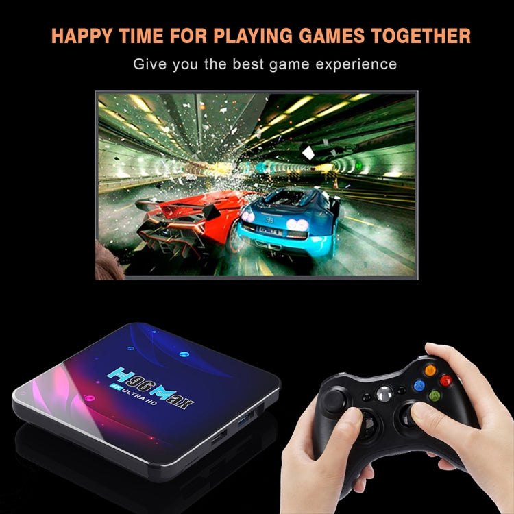 H96 Max V11 4K Smart TV BOX Android 11.0 Media Player with Remote Control, RK3318 Quad-Core 64bit Cortex-A53, RAM: 2GB, ROM: 16GB, Support Dual Band WiFi, Bluetooth, Ethernet, EU Plug