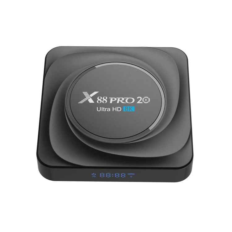 X88 Pro 20 4K Smart TV BOX Android 11.0 Media Player with Infrared Remote Control, RK3566 Quad Core 64bit Cortex-A55 up to 1.8GHz, RAM: 4GB, ROM: 32GB, Support Dual Band WiFi, Bluetooth, Ethernet, EU Plug