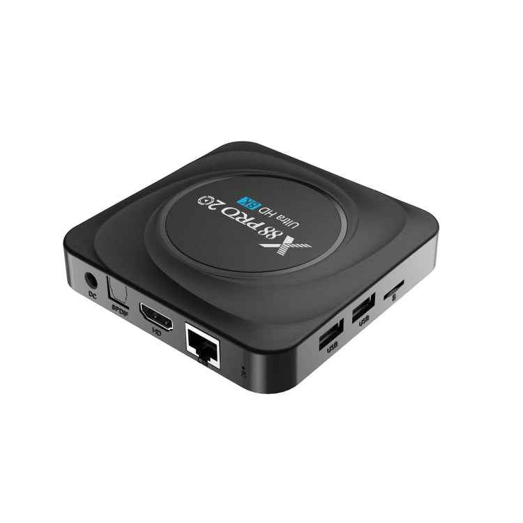 X88 Pro 20 4K Smart TV BOX Android 11.0 Media Player with Infrared Remote Control, RK3566 Quad Core 64bit Cortex-A55 up to 1.8GHz, RAM: 8GB, ROM: 64GB, Support Dual Band WiFi, Bluetooth, Ethernet, EU Plug