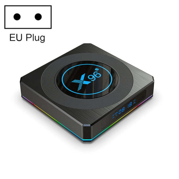 X96 X4 8K Smart TV BOX Android 11.0 Media Player with Remote Control, Amlogic S905X4 Quad Core ARM Cortex A55, RAM: 4GB, ROM: 64GB, Support 1000M, Dual Band WiFi, Bluetooth, EU Plug, 4GB+64GB