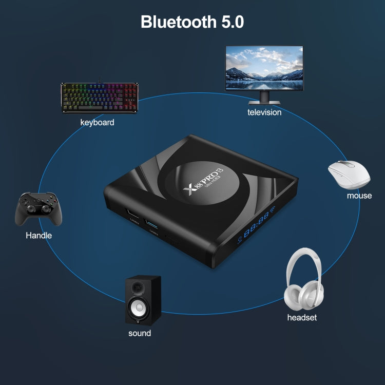 X88 Pro 13 Android 13.0 Smart TV Box with Remote Control, RK3528 Quad-Core, 4G+64GB