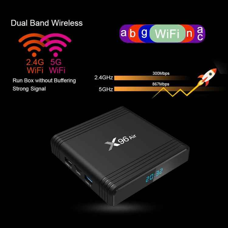 X96 Air 8K Smart TV BOX Android 9.0 Media Player with Remote Control, Quad-core Amlogic S905X3, RAM: 2GB, ROM: 16GB, Dual Band WiFi, AU Plug