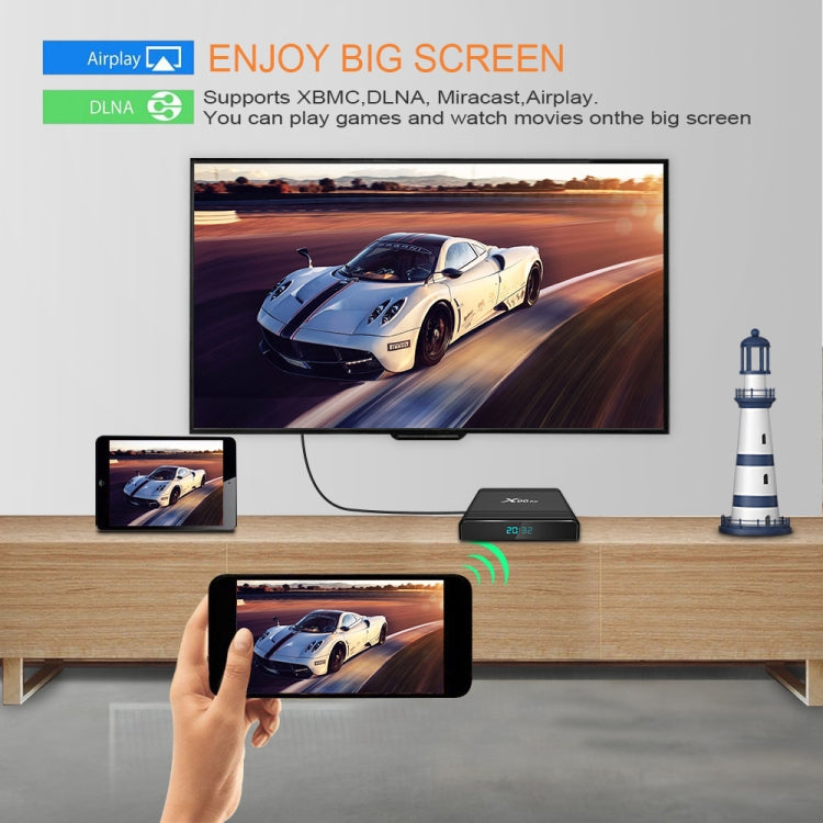 X96 Air 8K Smart TV BOX Android 9.0 Media Player with Remote Control, Quad-core Amlogic S905X3, RAM: 4GB, ROM: 32GB, Dual Band WiFi, Bluetooth, AU Plug