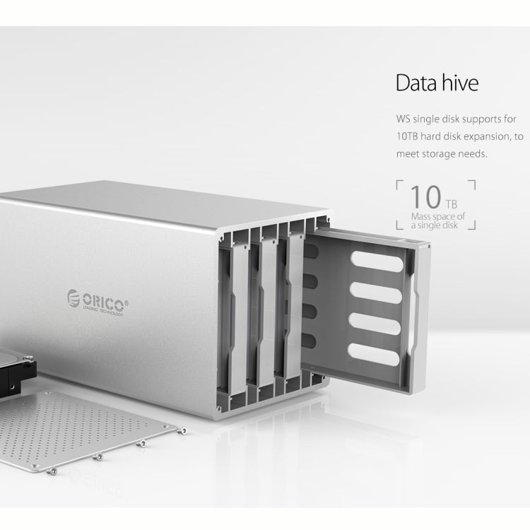 ORICO Honeycomb Series WS400C3 SATA 3.5 inch 40TB USB-C / Type-C 4 Bays Aluminum Alloy HDD / SSD Enclosure