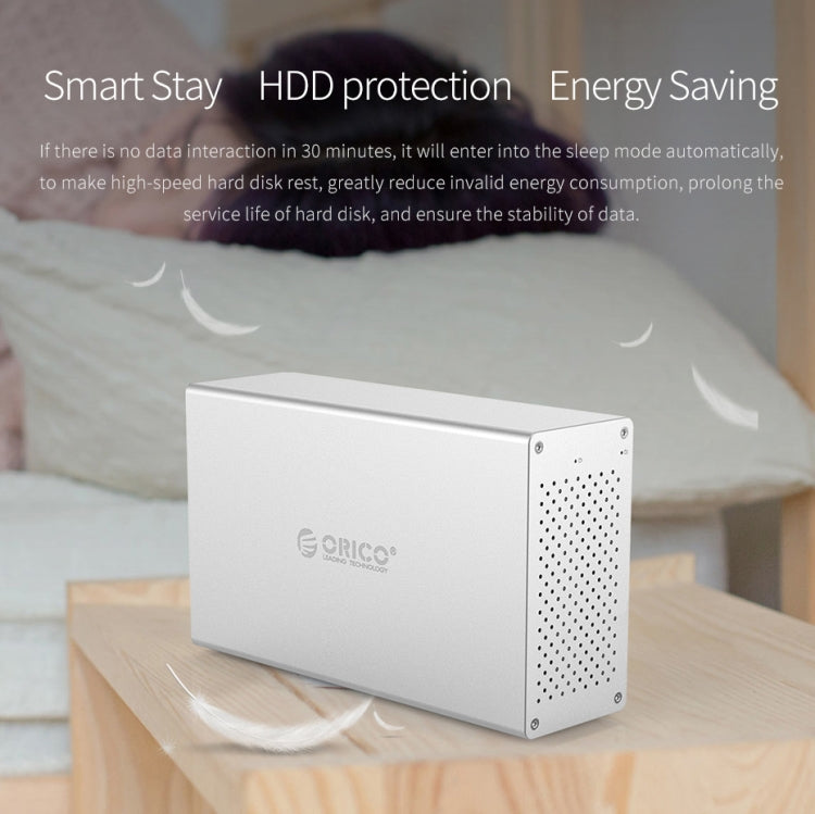 ORICO Honeycomb Series WS400RC3 SATA 3.5 inch 40TB USB-C / Type-C 4 Bays Aluminum Alloy HDD / SSD Enclosure with Raid