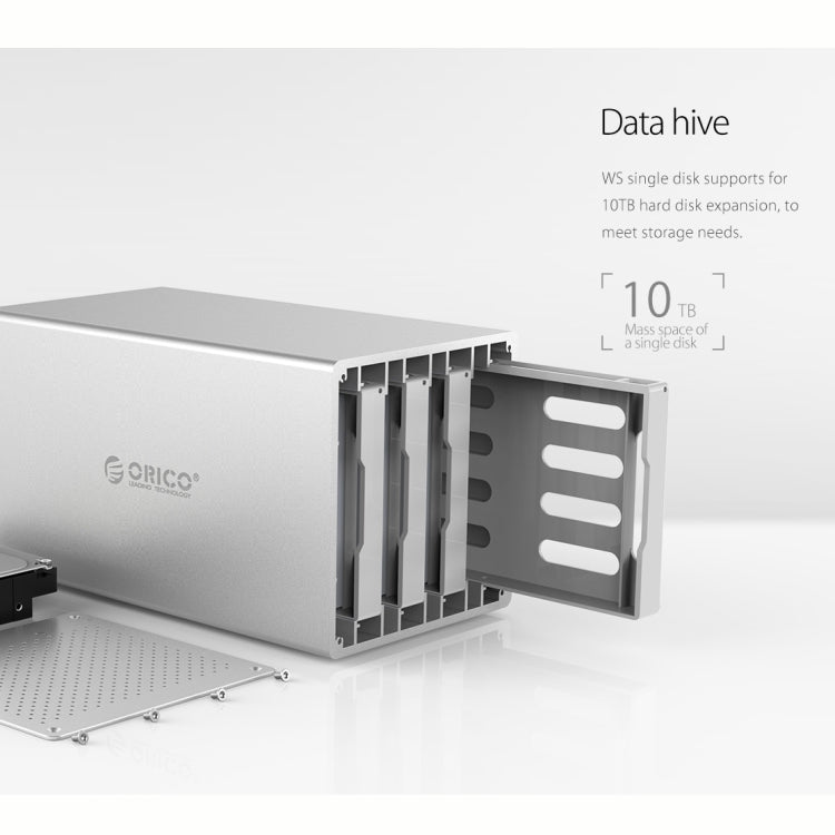 ORICO Honeycomb Series WS400RC3 SATA 3.5 inch 40TB USB-C / Type-C 4 Bays Aluminum Alloy HDD / SSD Enclosure with Raid