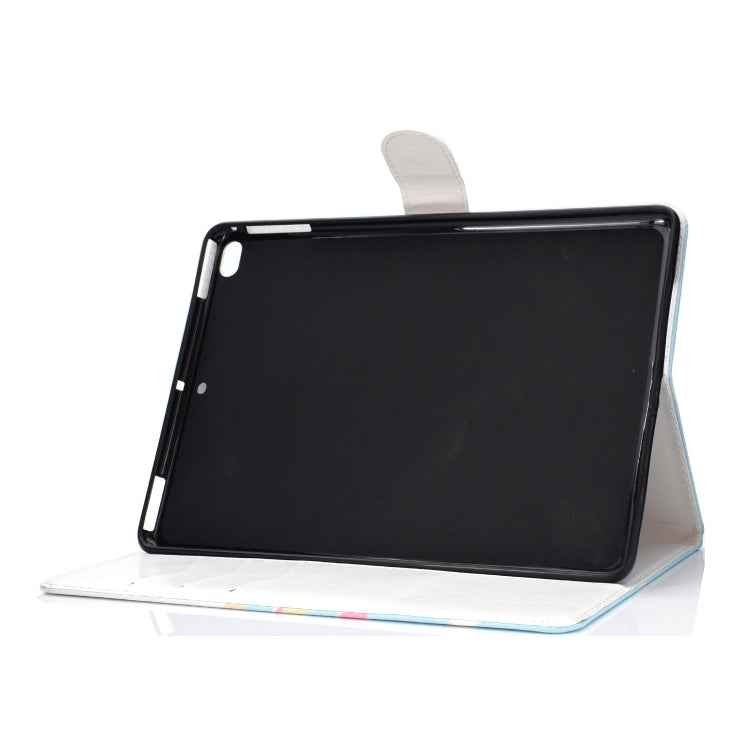 Colored Pattern Drawing Horizontal Flip PU Leather Case with Three-folding Holder & Sleep / Wake-up Function