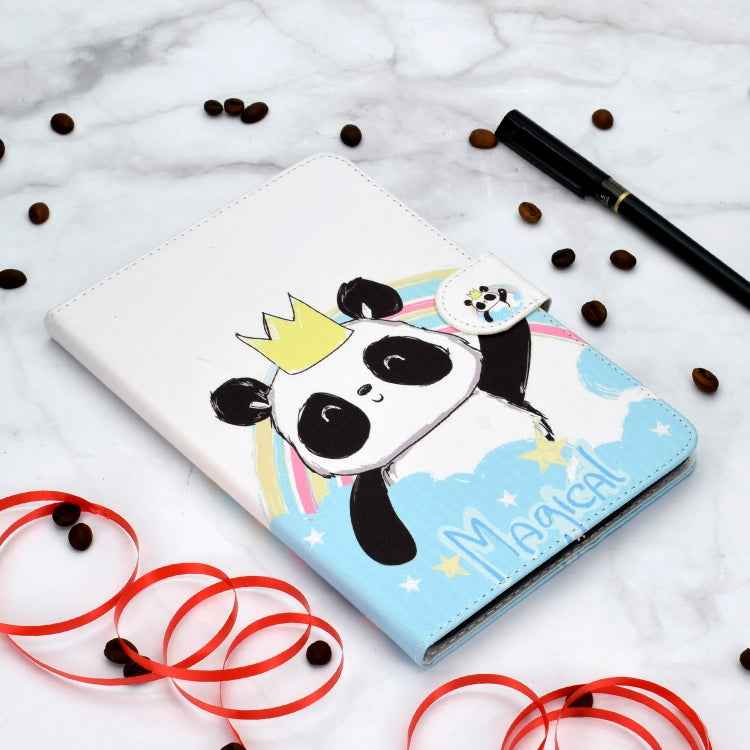 Colored Pattern Drawing Horizontal Flip PU Leather Case with Three-folding Holder & Sleep / Wake-up Function