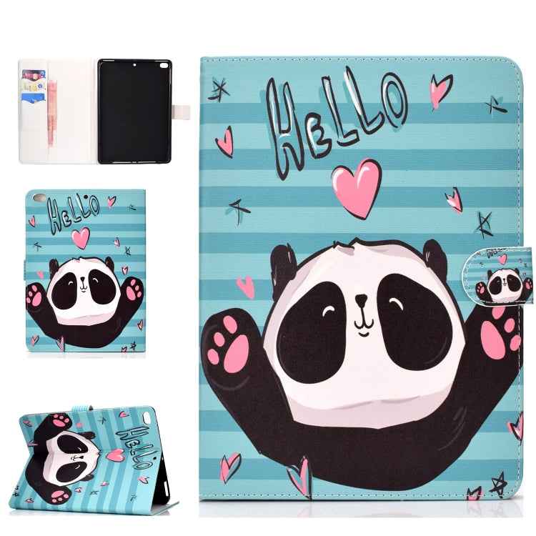 Colored Pattern Drawing Horizontal Flip PU Leather Case with Three-folding Holder & Sleep / Wake-up Function