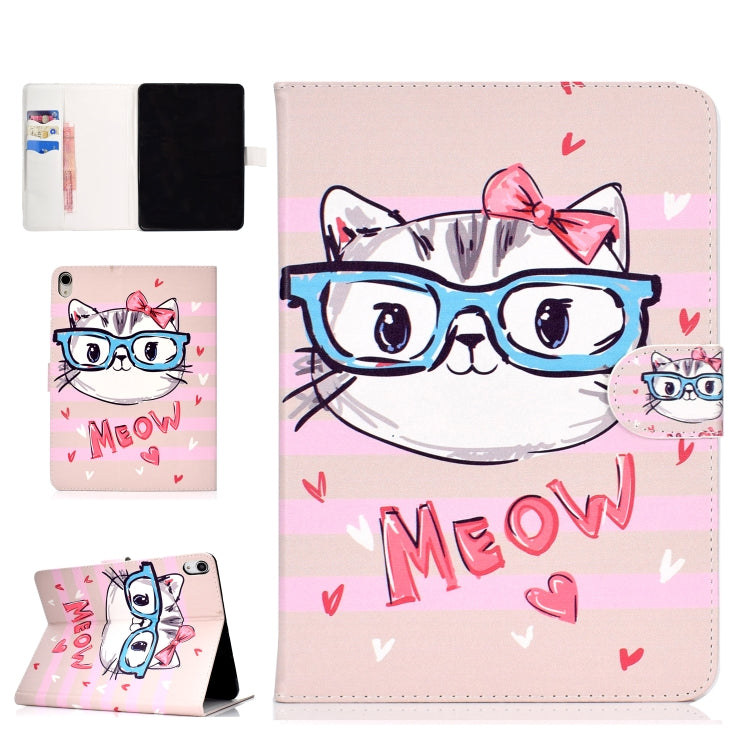 Colored Pattern Drawing Horizontal Flip PU Leather Case with Three-folding Holder & Sleep / Wake-up Function