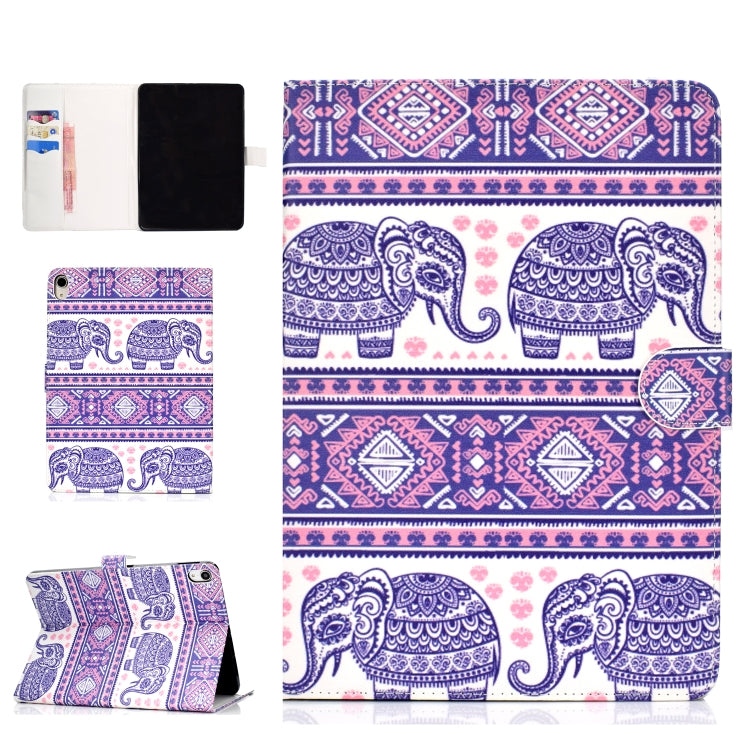 Colored Pattern Drawing Horizontal Flip PU Leather Case with Three-folding Holder & Sleep / Wake-up Function