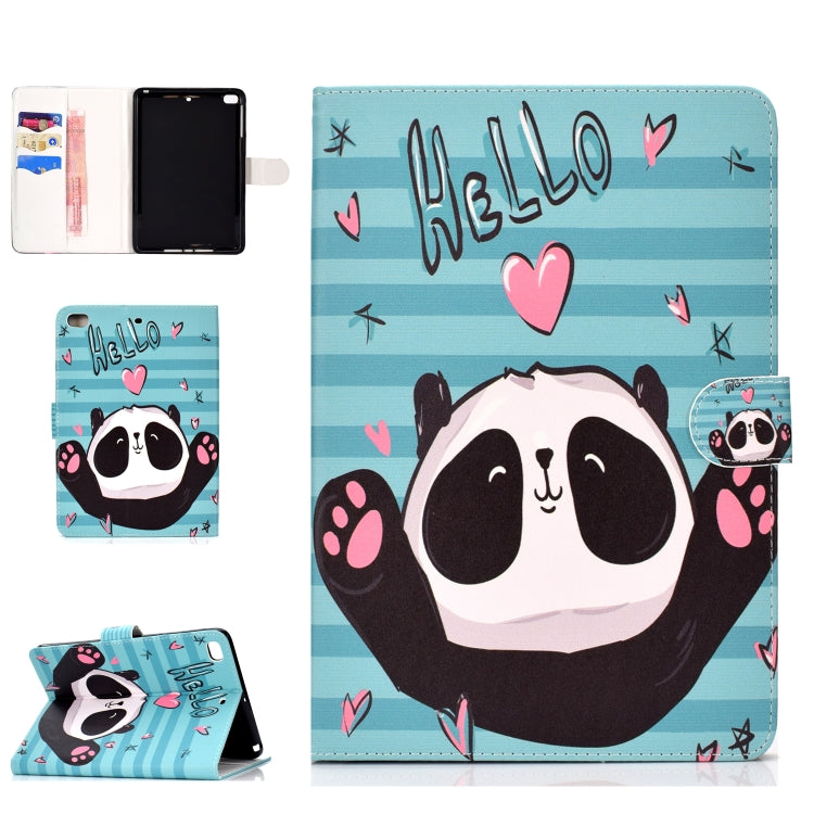Colored Pattern Drawing Horizontal Flip PU Leather Case with Three-folding Holder & Sleep / Wake-up Function