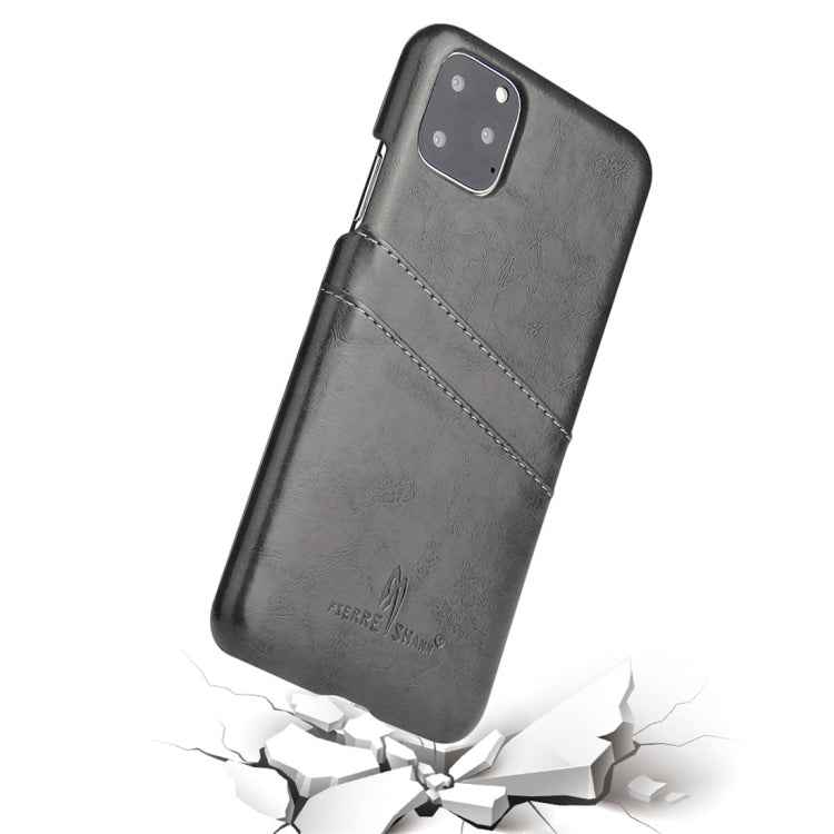 Fierre Shann Retro Oil Wax Texture PU Leather Case with Card Slots