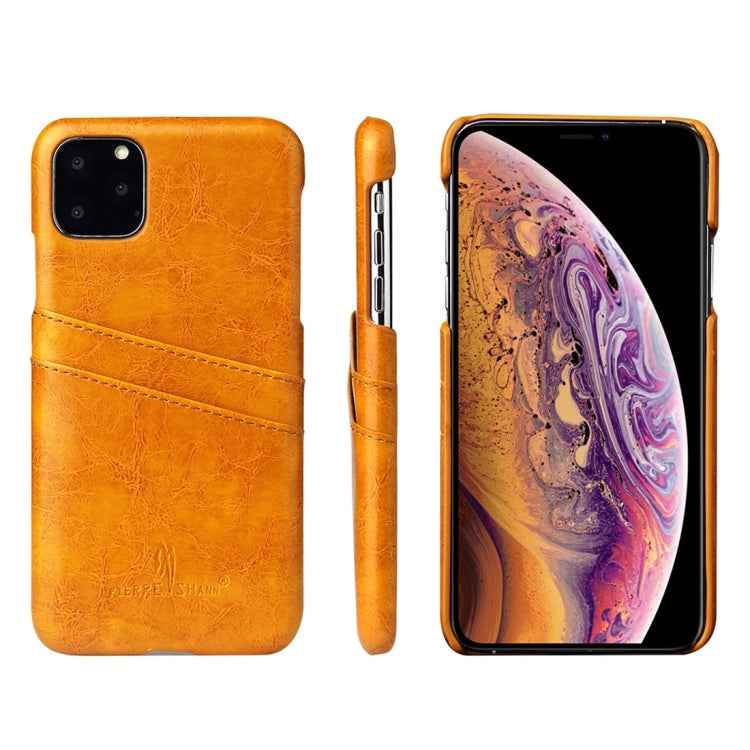 Fierre Shann Retro Oil Wax Texture PU Leather Case with Card Slots