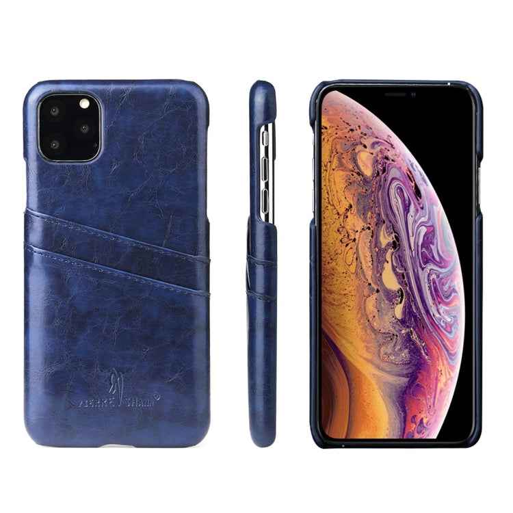 Fierre Shann Retro Oil Wax Texture PU Leather Case with Card Slots