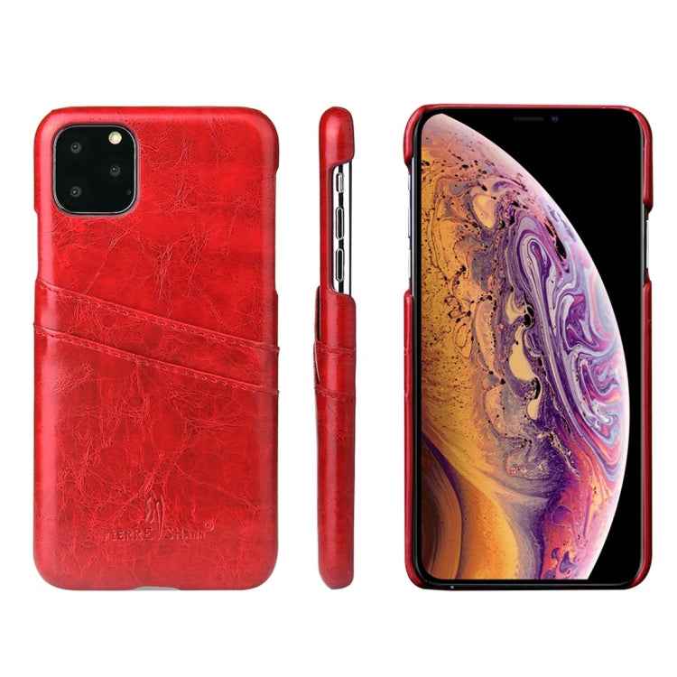 Fierre Shann Retro Oil Wax Texture PU Leather Case with Card Slots