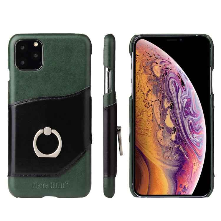 Fierre Shann Oil Wax Texture Genuine Leather Back Cover Case with 360 Degree Rotation Holder & Card Slot