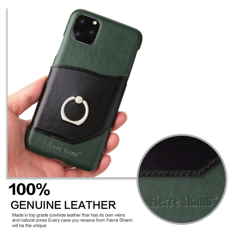 Fierre Shann Oil Wax Texture Genuine Leather Back Cover Case with 360 Degree Rotation Holder & Card Slot