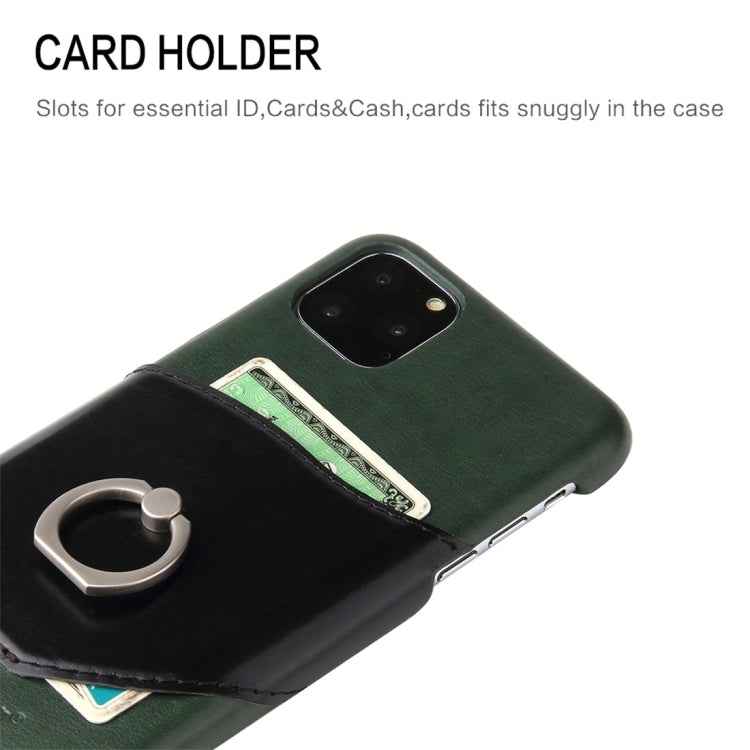 Fierre Shann Oil Wax Texture Genuine Leather Back Cover Case with 360 Degree Rotation Holder & Card Slot