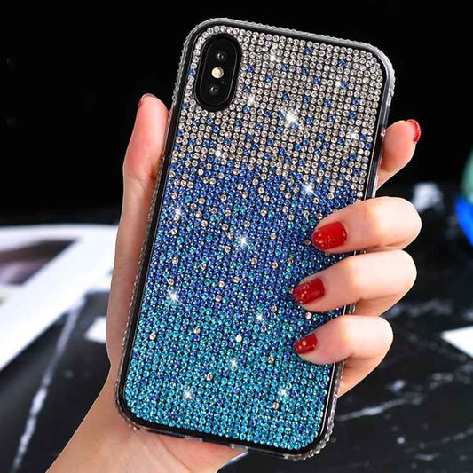 TPU + Epoxy Flash Diamond Tri-Color Gradient Phone Protective Case