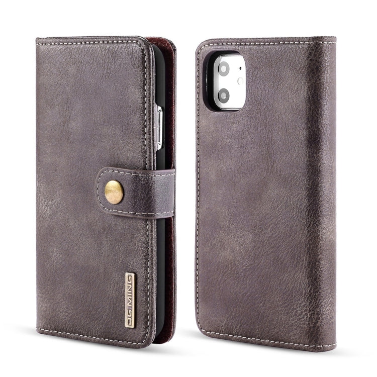 DG.MING Crazy Horse Texture Flip Detachable Magnetic Leather Case with Holder & Card Slots & Wallet